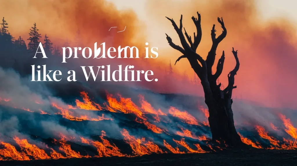 A problem is like a wildfire
