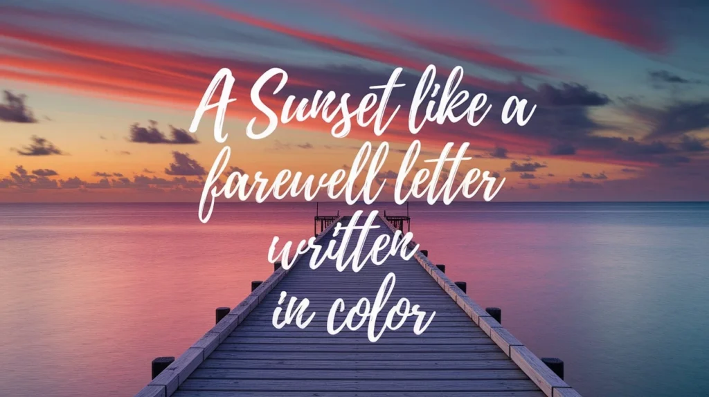 A sunset like a farewell letter written in color