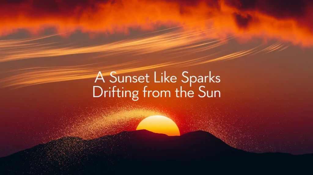 A sunset like sparks drifting from the sun