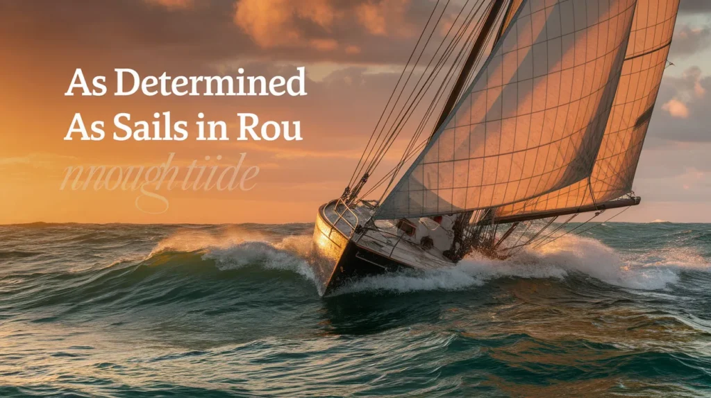As determined as sails in rough tide