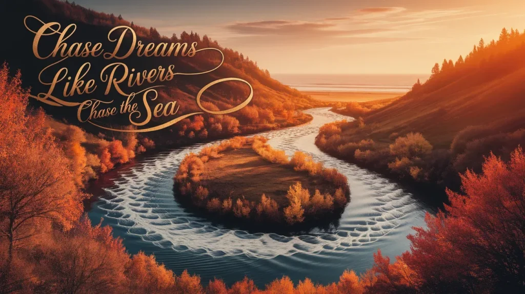 Chase dreams like rivers chase the sea