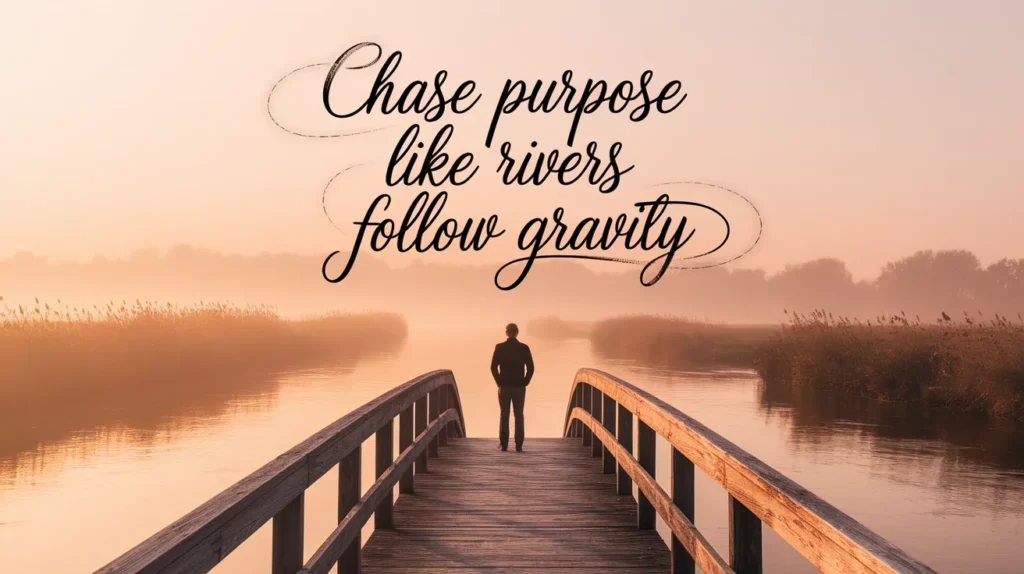 Chase purpose like rivers follow gravity