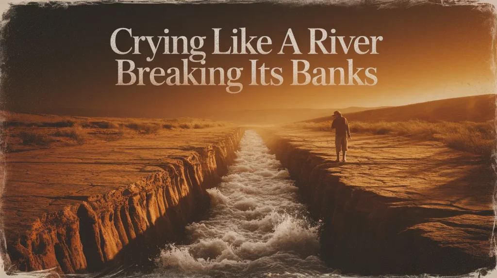 Crying like a river breaking its banks