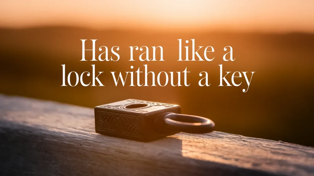 Has ran like a lock without a key