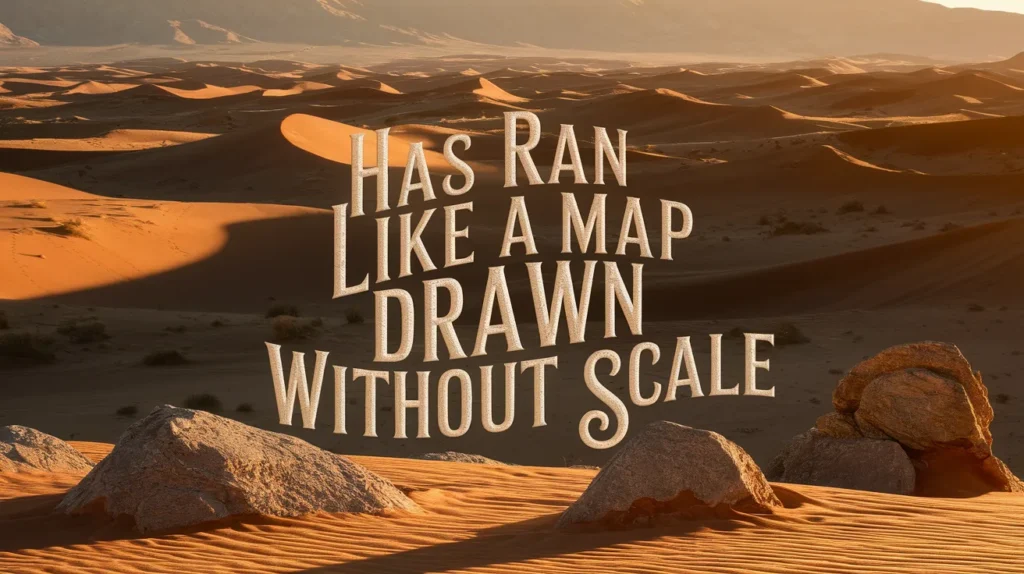 Has ran like a map drawn without scale