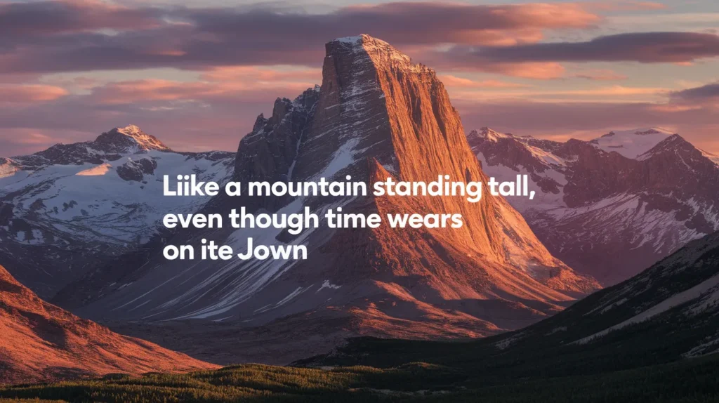 Like a Mountain Standing Tall Even Though Time Wears It Down