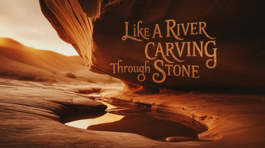 Like a river carving through stone