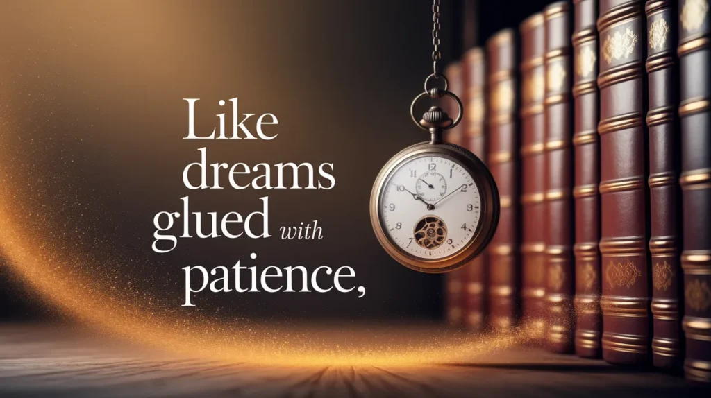 Like dreams glued with patience