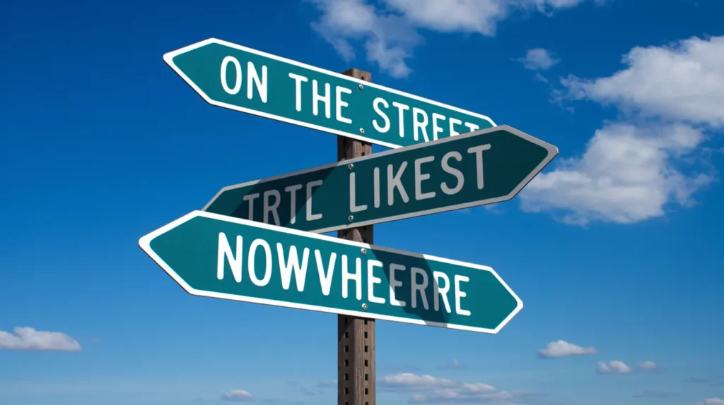 On the street like signs pointing nowhere