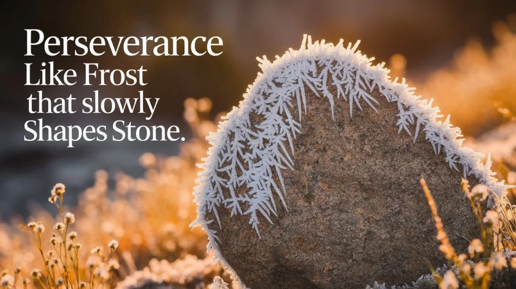 Perseverance Like Frost That Slowly Shapes Stone