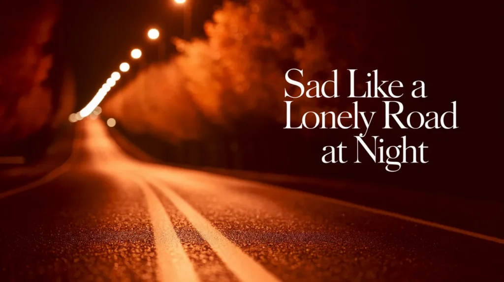 Sad like a lonely road at night