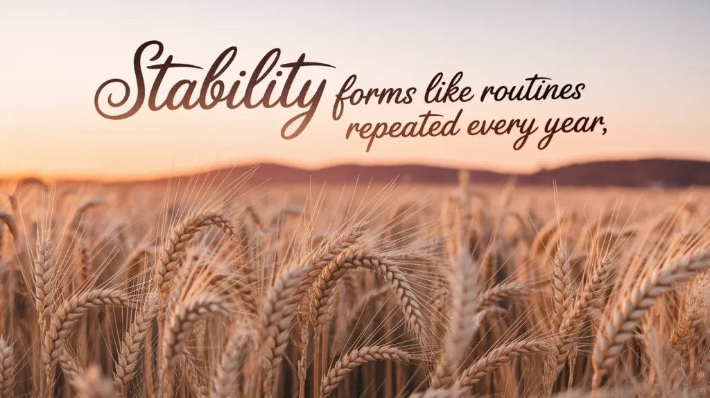 Stability forms like routines repeated every year