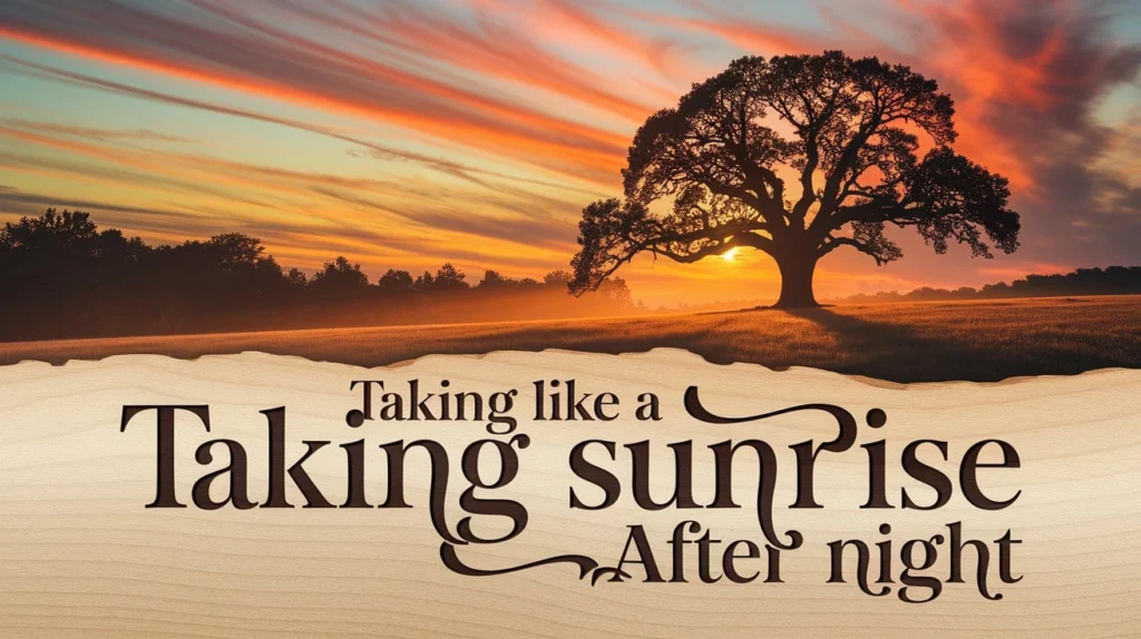 Taking Like a Sunrise After Night