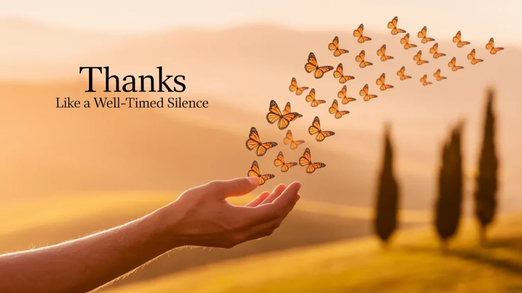 Thanks Like a Well-Timed Silence
