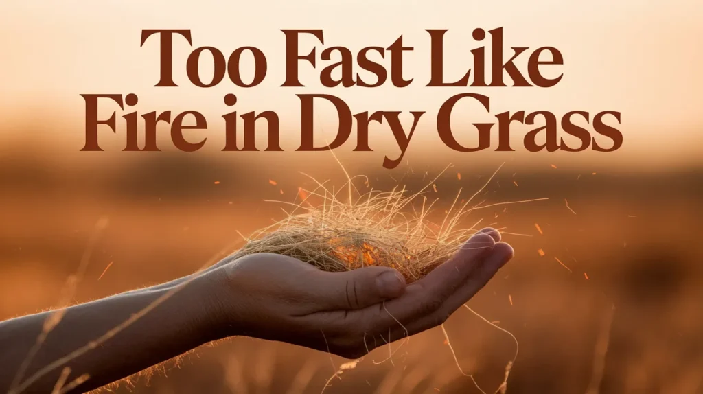 Too fast like fire in dry grass