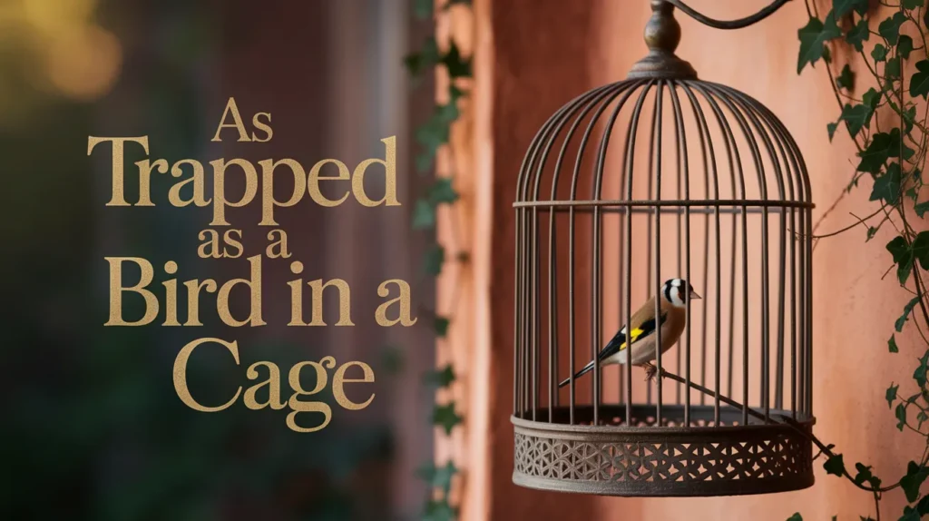As trapped as a bird in a cage