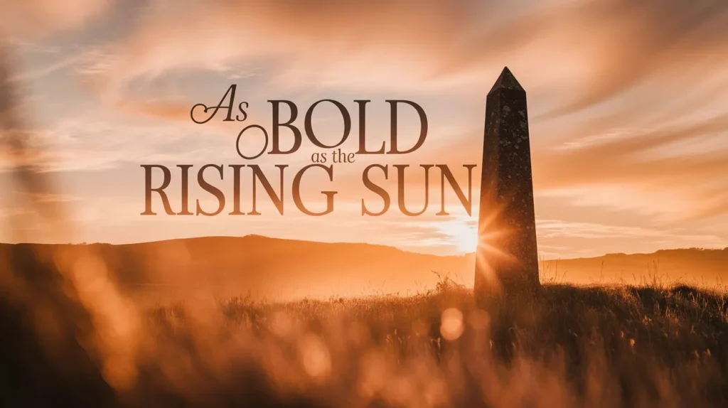 As bold as the rising sun