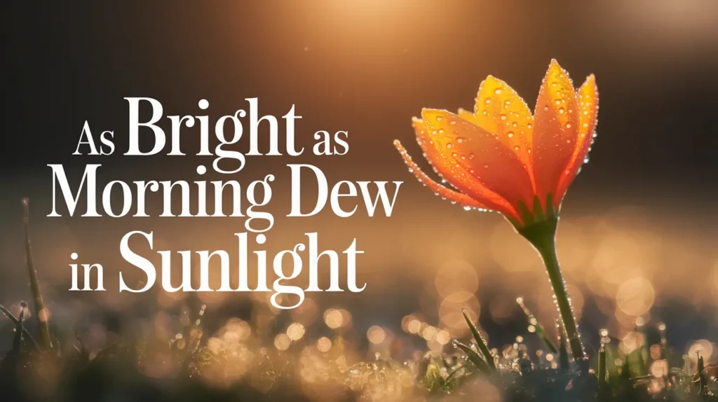 As bright as morning dew in sunlight