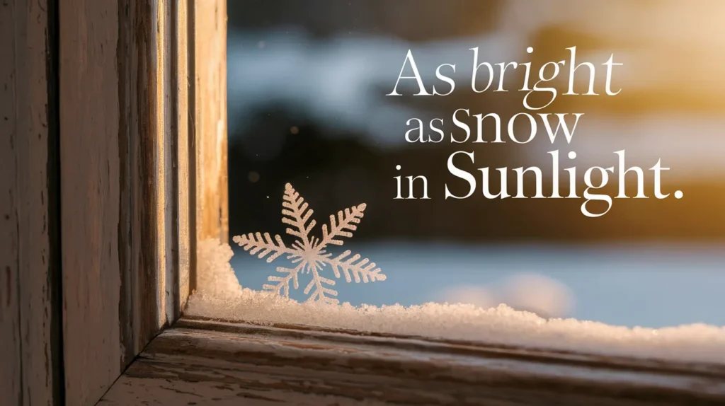 As Bright as Snow in Sunlight