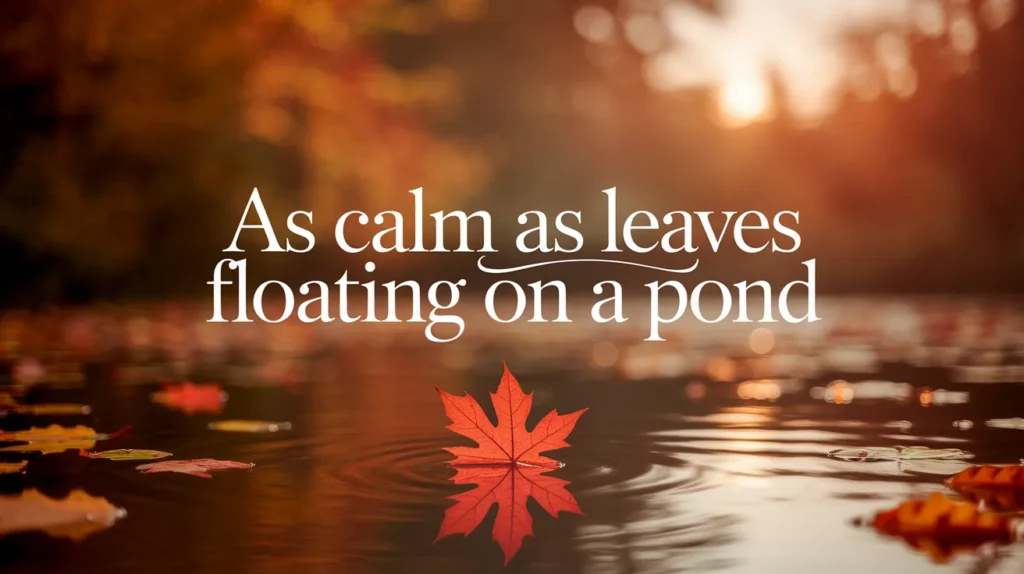 As calm as leaves floating on a pond