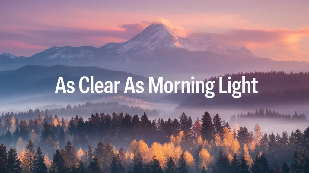 As Clear as Morning Light