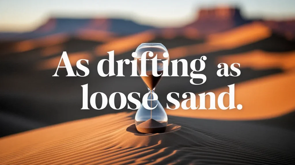 As drifting as loose sand