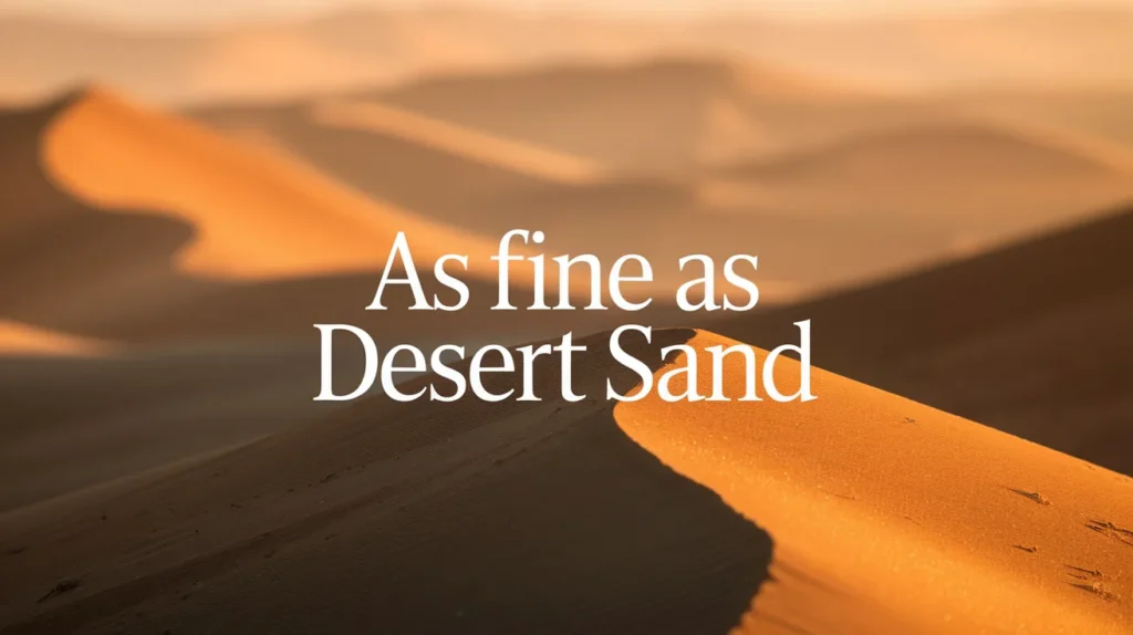 As fine as desert sand