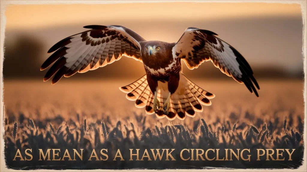As mean as a hawk circling prey