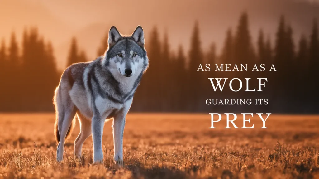 As mean as a wolf guarding its prey