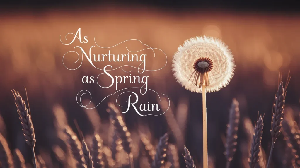 As nurturing as spring rain