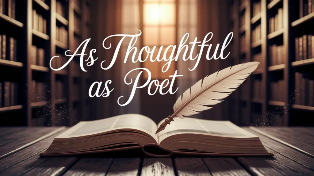 As thoughtful as a poet