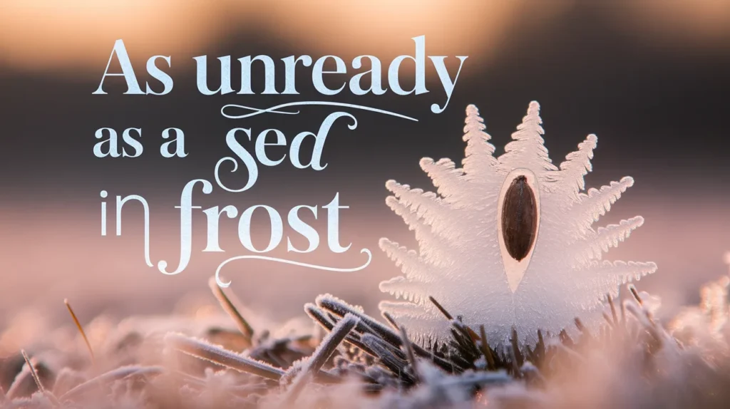 As Unready as a Seed in Frost