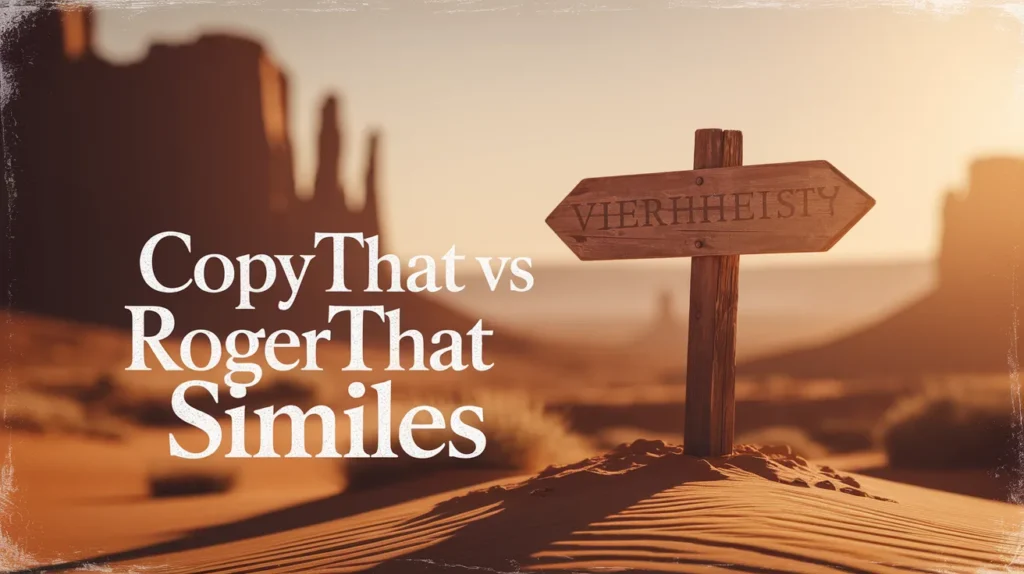 Copy That vs Roger That Similes