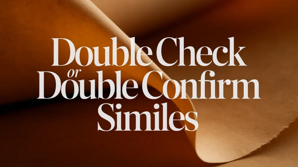 Double Check or Double Confirm Similes