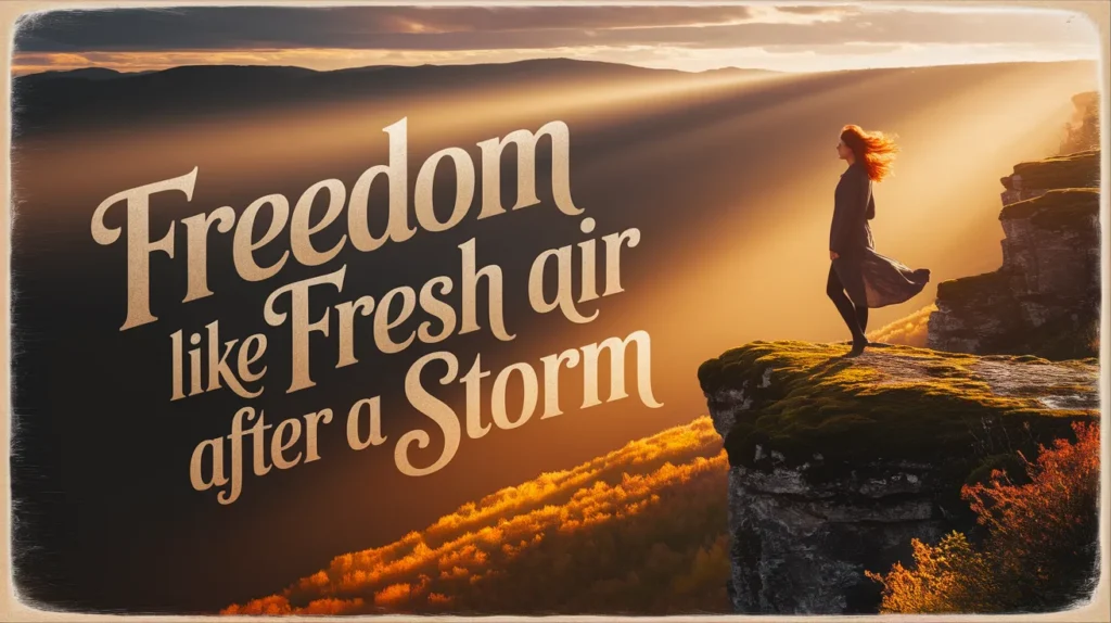 Freedom like fresh air after a storm