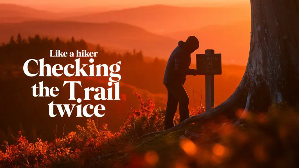 Like a hiker checking the trail twice