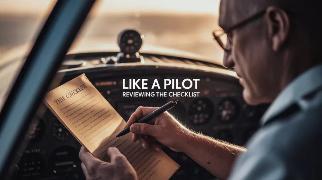 Like a pilot reviewing the checklist