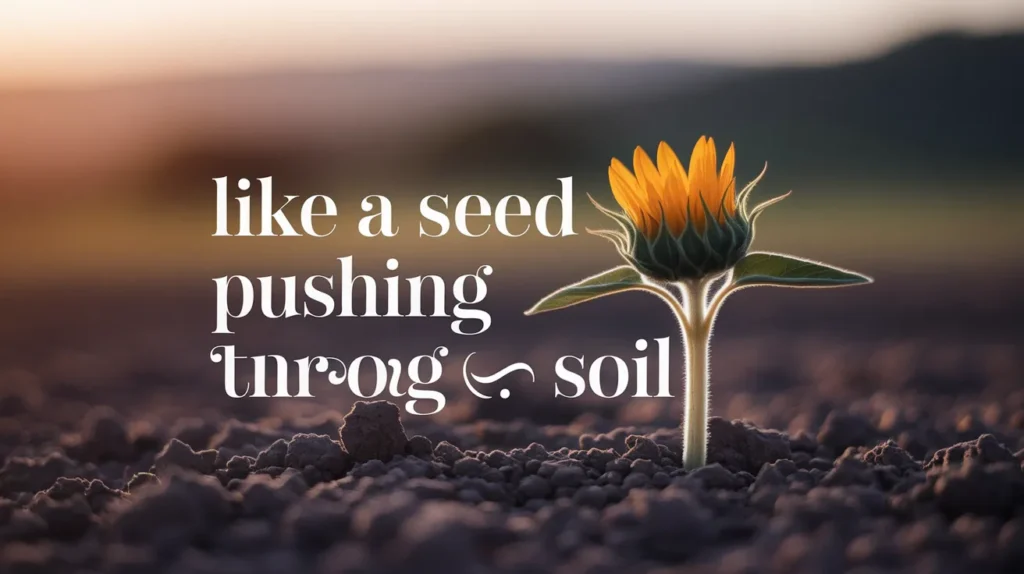 Like a seed pushing through soil