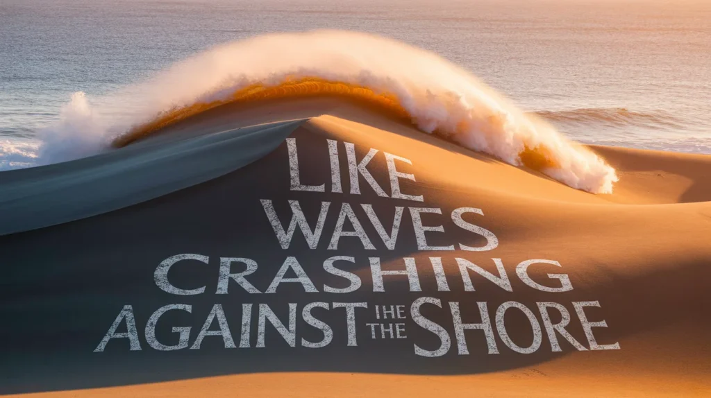 Like waves crashing against the shore