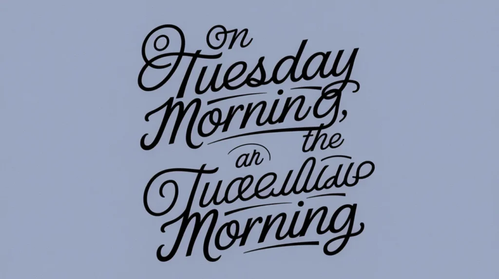 On Tuesday Morning or In the Tuesday Morning