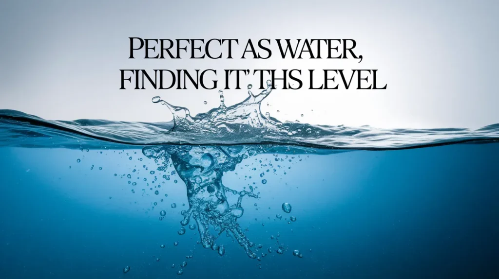 Perfect as water finding its level