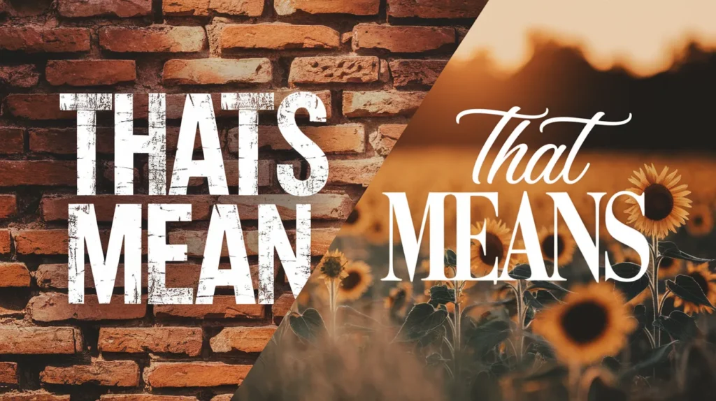 Thats Mean vs That Means