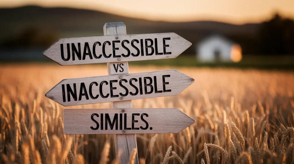 Unaccessible vs Inaccessible Similes