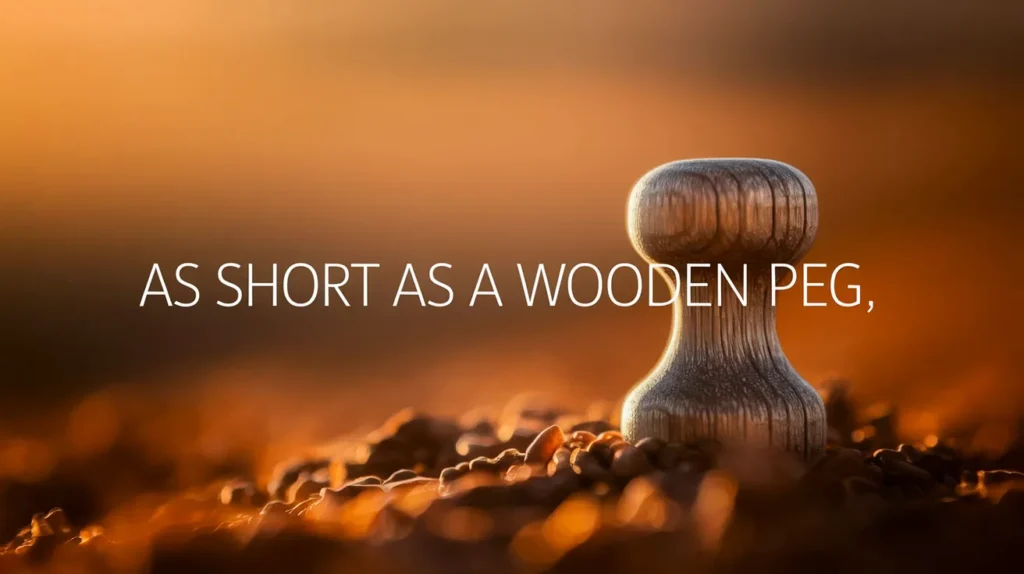 As short as a wooden peg