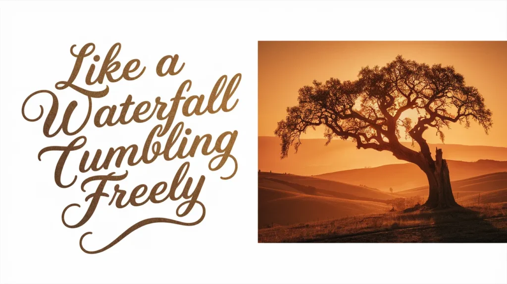 Like a waterfall tumbling freely