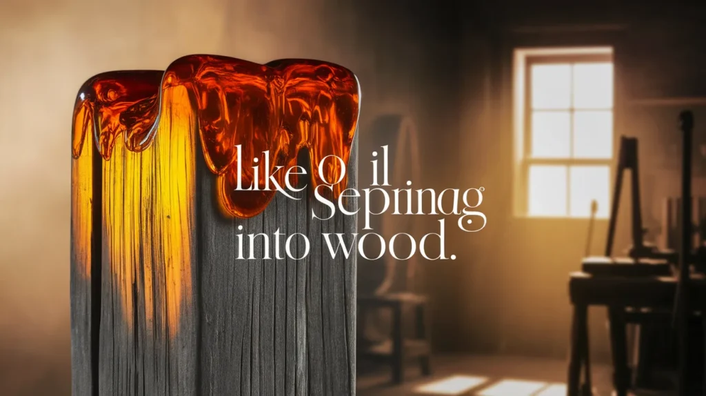 Like oil seeping into wood